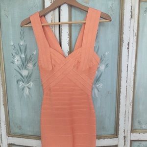 peach bandage dress
